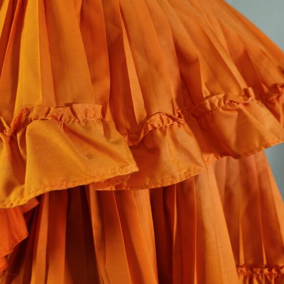 STRUT & BOLT Orange Pleated Ruffle Off The Shoulder Top, Size Large - Picture 6 of 9